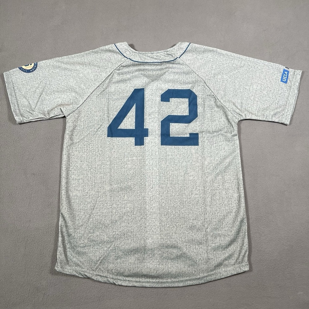Jackie Robinson #42‎ Jersey M Gray Los Angeles LA Dodgers 75th Anniversary MLB